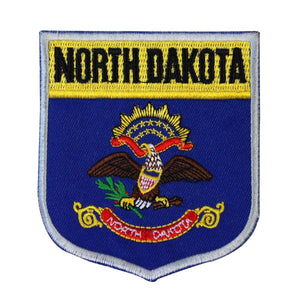 State Flag Shield North Dakota Patch Badge Travel Embroidered Iron On Applique