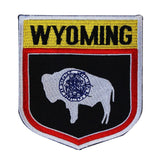 State Flag Shield Wyoming Patch Badge Travel USA Embroidered Iron On Applique