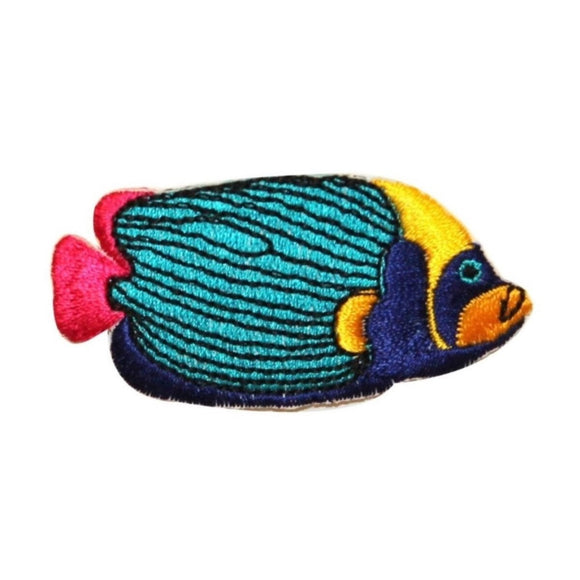 ID 0205B Tropical Emperor Angel Fish Patch Exotic Ocean Fishing Iron On Applique