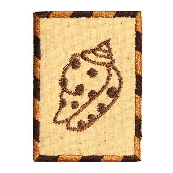 ID 0327Y Seashell Drawing Patch Ocean Life Portrait Embroidered Iron On Applique