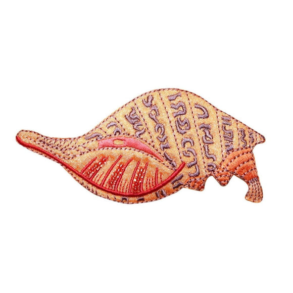 ID 0337 Tropical Seashell Patch Hawaiian Ocean Sand Embroidered Iron On Applique