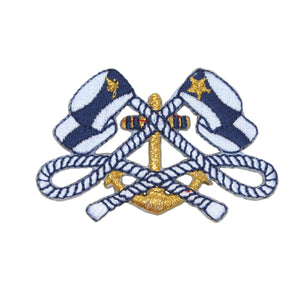 ID 0366 Ship Anchor Nautical Flags Patch Yacht Club Embroidered Iron On Applique