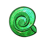ID 0370 Spiral Seashell Patch Sequin Tropical Beach Embroidered Iron On Applique