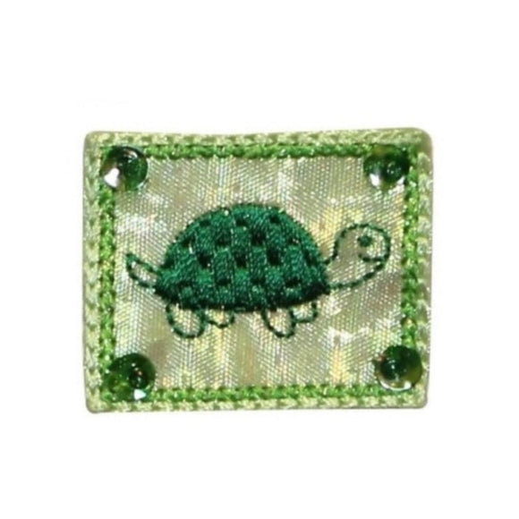 ID 0390D Sea Turtle Patch Beach Ocean Sand Life Embroidered Iron On Applique
