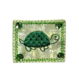 ID 0390D Sea Turtle Patch Beach Ocean Sand Life Embroidered Iron On Applique