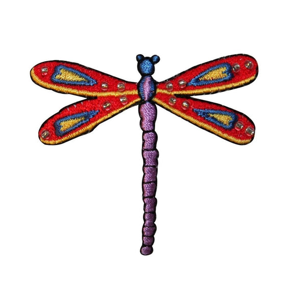 ID 0470B Dragon Fly Sitting Patch Garden Fairy Bug Embroidered Iron On Applique