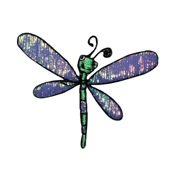 ID 0474G Happy Dragonfly With Shiny Wings Patch Bug Embroidered Iron On Applique