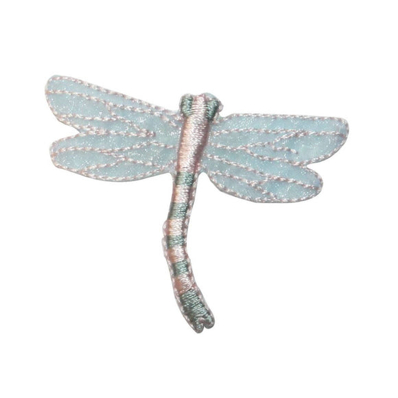 ID 0480C Blue Dragonfly Patch Garden Fairy Bug Embroidered Iron On Applique