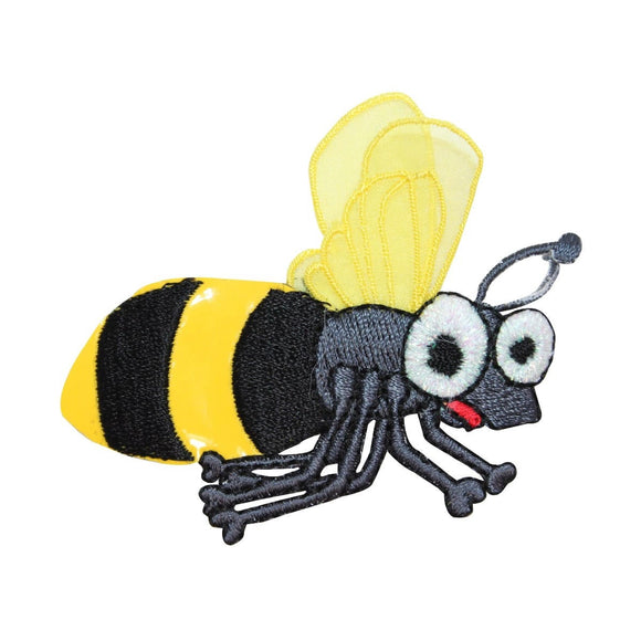 ID 0404 Bubble Bee Flying Patch Wasp Hornet Insect Embroidered Iron On Applique
