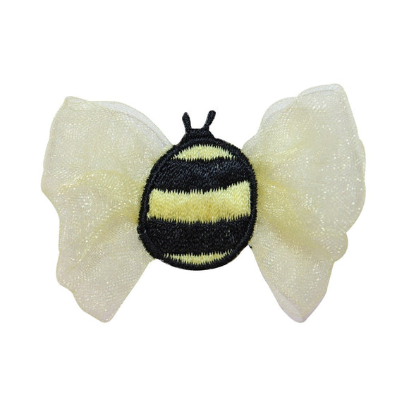 ID 0414 Bumble Bee Lace Wings Patch Flying Bug Embroidered Iron On Applique