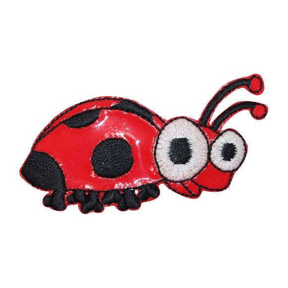 ID 0415A Cute Ladybug Patch Happy Vinyl Bug Embroidered Iron On Applique