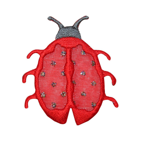 ID 0416A Lady Bug Mesh Patch Garden Bug Insect Embroidered Iron On Applique