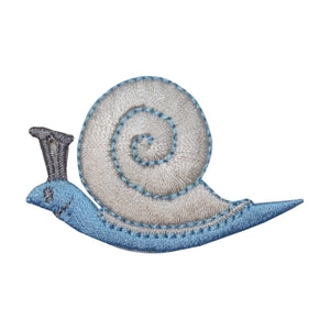 ID 0421A Snail Crawling Patch Garden Insect Bugs Embroidered Iron On Applique