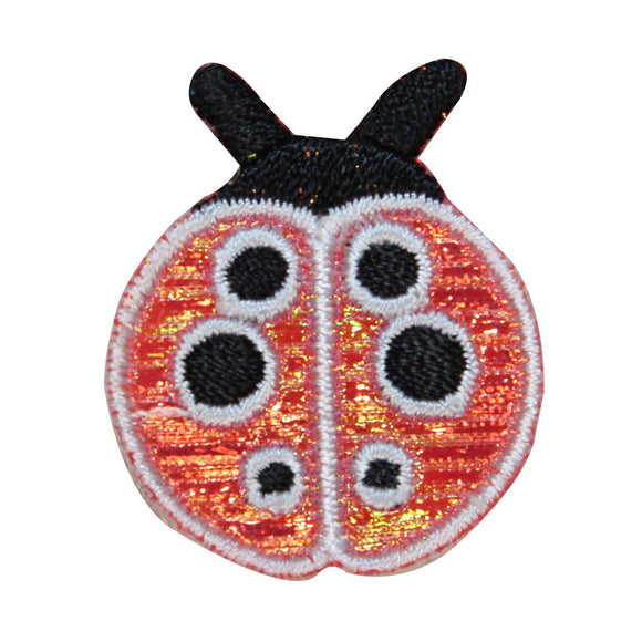 ID 0425B Shiny Lady Bug Patch Cute Beetle Insect Embroidered Iron On Applique