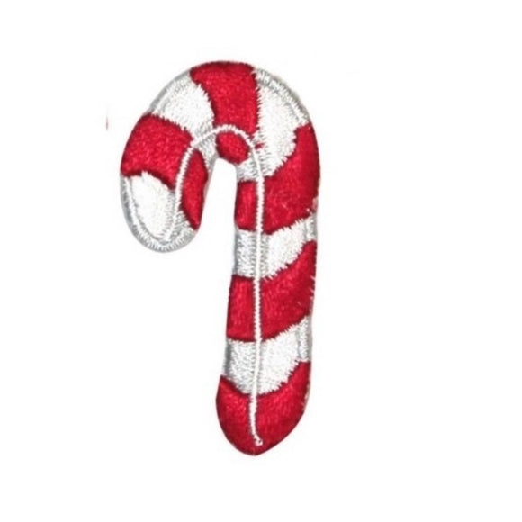 ID 8220B Candy Cane With Stripe Patch Christmas Embroidered Iron On Applique