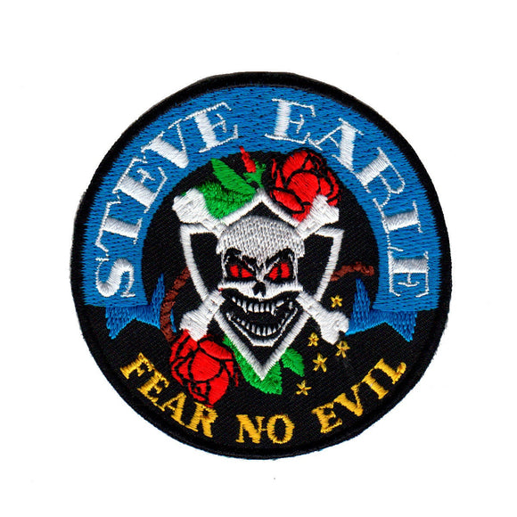 Steve Earle Fear No Evil Skull Crossbones Country Rebel Iron On Applique Patch