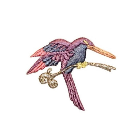 ID 0518A Tropical Bird On Perch Patch Ocean Gull Embroidered Iron On Applique