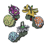 ID 0430ABC Set of 3 Cartoon Snail Patches Garden Embroidered Iron On Applique