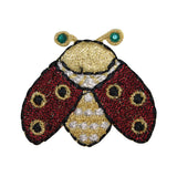 ID 0431 Gold Lady Bug Patch Beetle Flying Insect Embroidered Iron On Applique