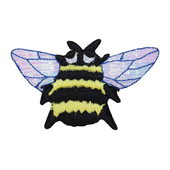ID 0434 Bumble Bee Patch Shiny Wings Bug Insect Embroidered Iron On Applique