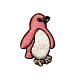 ID 0507A Pink Tiny Penguin Standing Patch Cute Embroidered Iron On Applique