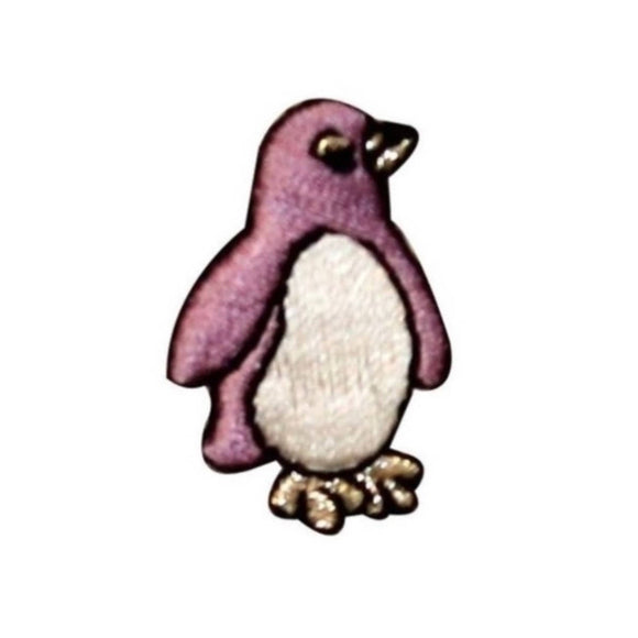 ID 0508A Purple Tiny Penguin Standing Patch Cute Embroidered Iron On Applique