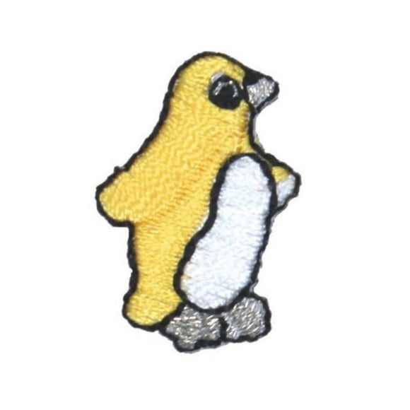 ID 0511D Yellow Tiny Penguin Walking Patch Cute Embroidered Iron On Applique