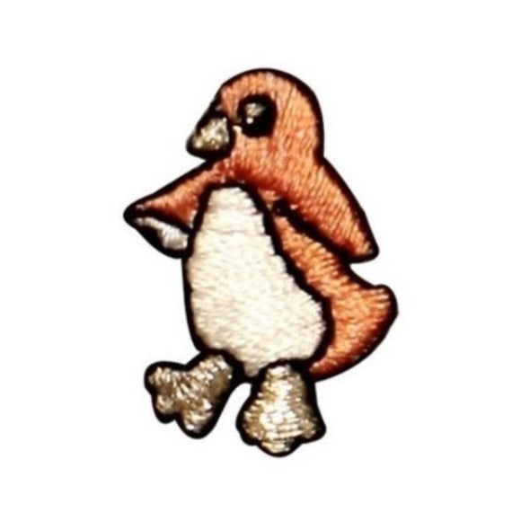 ID 0512B Orange Tiny Penguin Jumping Patch Cute Embroidered Iron On Applique