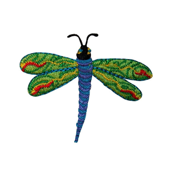 ID 0469C Dragon Fly Patch Damselfly Garden Bug Embroidered Iron On Applique