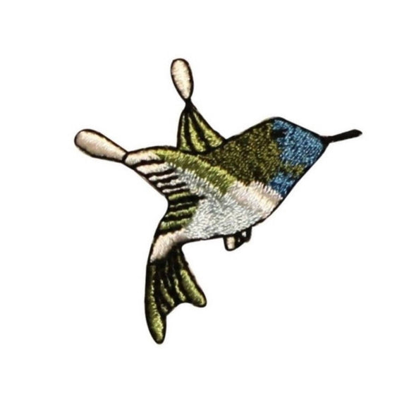 ID 0527A Tiny Flying Hummingbird Patch Wings Animal Embroidered Iron On Applique