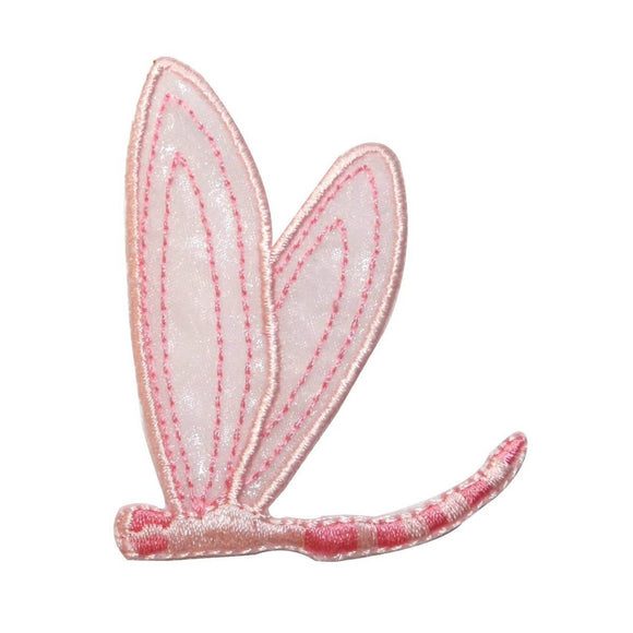ID 0479C Pink Sheer Dragonfly Patch Garden Fairy Embroidered Iron On Applique