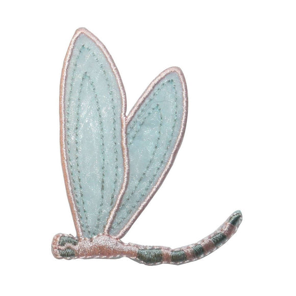 ID 0479D Blue Sheer Dragonfly Patch Garden Fairy Embroidered Iron On Applique