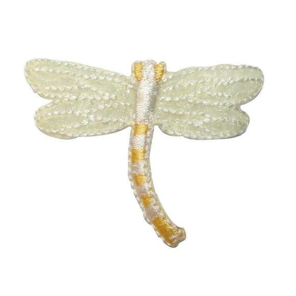 ID 0480B Yellow Dragonfly Patch Garden Fairy Bug Embroidered Iron On Applique
