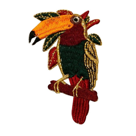 ID 0533A Exotic Toucan Bird Patch Rainforest Ocean Embroidered Iron On Applique