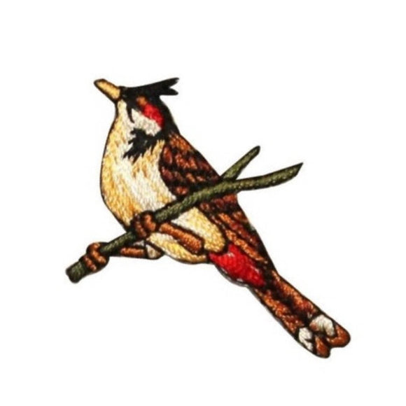 ID 0612A Robin Perched Patch Cardinal Birds Branch Embroidered Iron On Applique