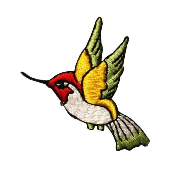ID 0624 Hummingbird Flying Patch Tiny Bird Sugar Embroidered Iron On Applique