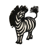ID 0628A Wild Zebra Patch Long Mane Safari Animal Embroidered Iron On Applique