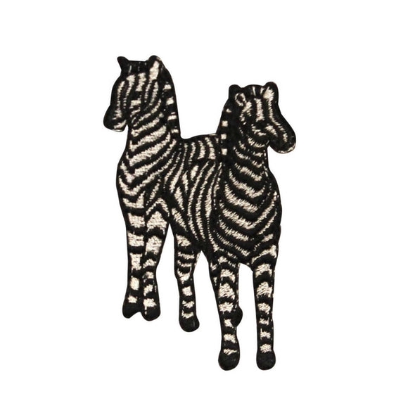 ID 0633 Pair of Zebra Patch Mates African Safari Embroidered Iron On Applique