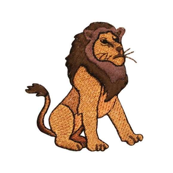 ID 0665 Lion Sitting Patch Predator Leader Wild Zoo Embroidered Iron On Applique