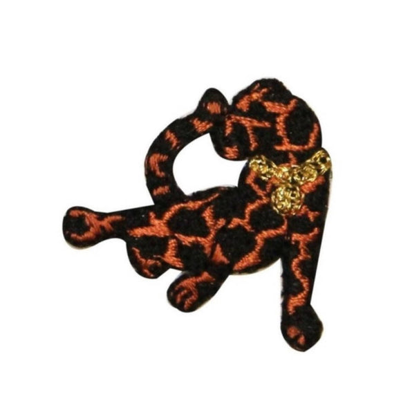 ID 0669B Orange Jungle Leopard Patch Cheetah Wild Embroidered Iron On Applique