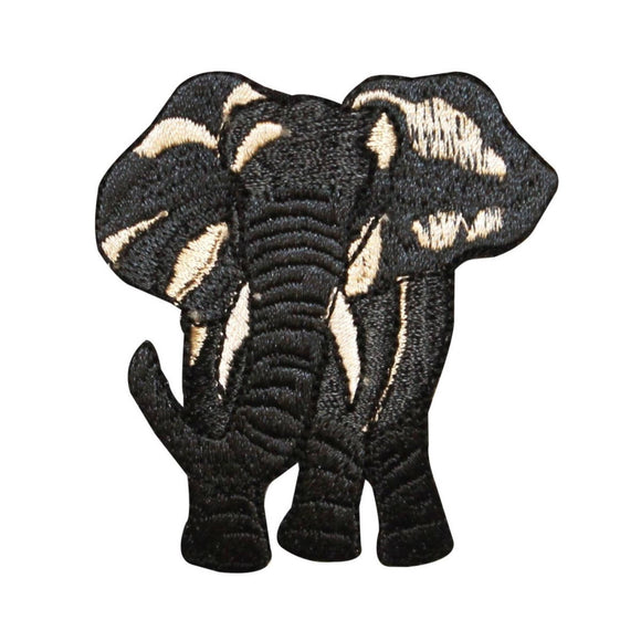ID 0689 Black Elephant Patch Asian Wild Life Zoo Embroidered Iron On Applique