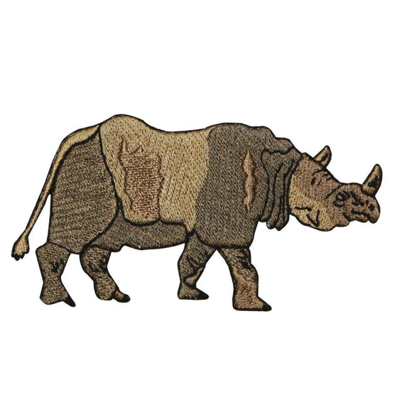 ID 0692 Wild Rhinoceros Patch African Rhino Safari Embroidered Iron On Applique
