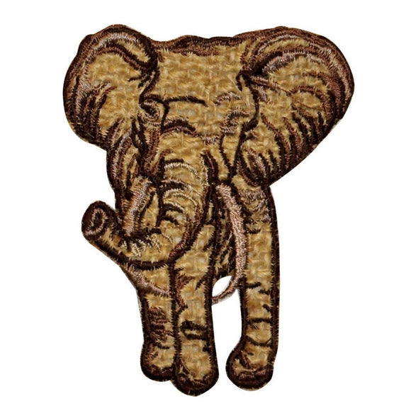 ID 0698 Asian Elephant Walking Patch Wild Life Zoo Embroidered Iron On Applique