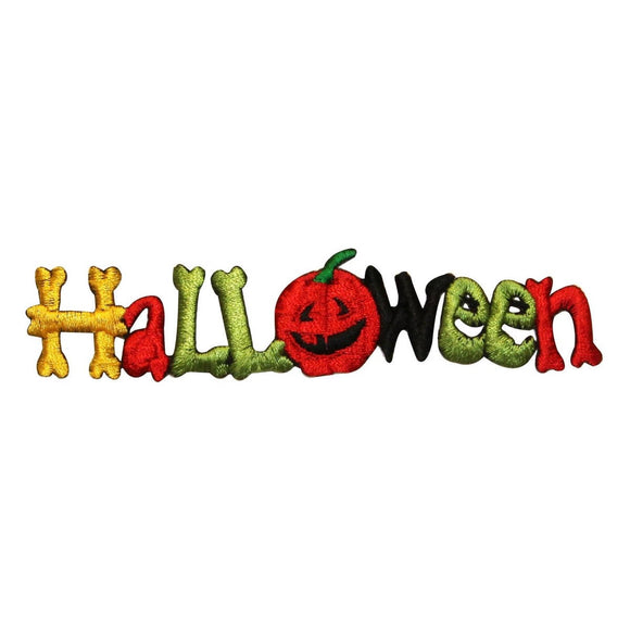 ID 0834 Halloween Sign Patch Pumpkin Decoration Embroidered Iron On Applique