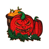 ID 0804 Scary Jack O Lantern Patch Halloween Plant Embroidered Iron On Applique