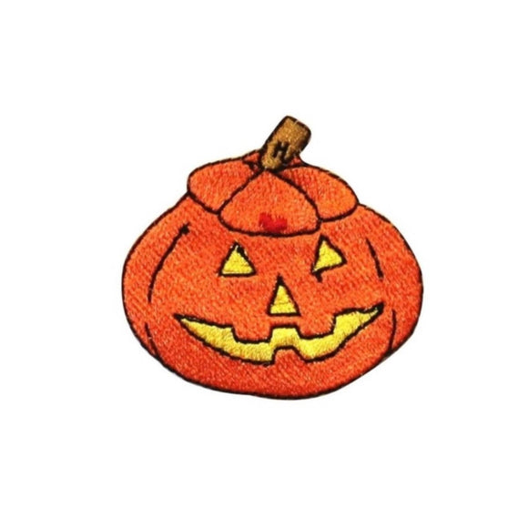 ID 0811B Happy Jack O Lantern Patch Halloween Night Embroidered Iron On Applique