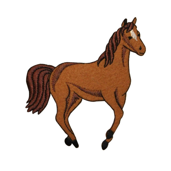 ID 0726Y Wild Horse Running Patch Farm Animal Mare Embroidered Iron On Applique