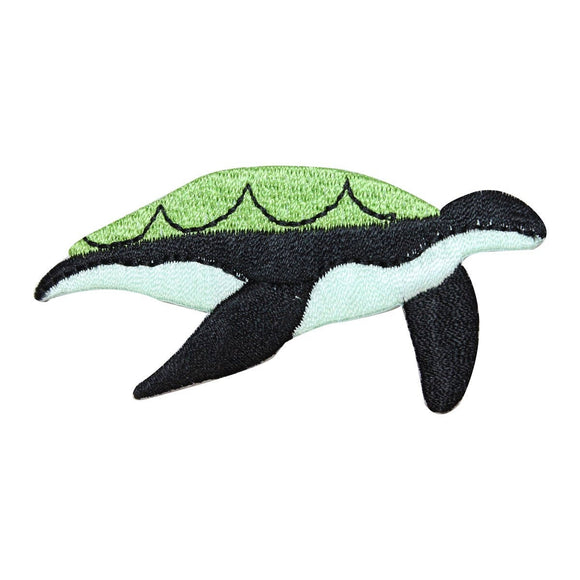 ID 0728A Sea Turtle Swimming Patch Ocean SeaLife Embroidered Iron On Applique