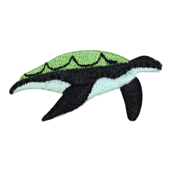 ID 0728B Small Sea Turtle Swimming Patch Ocean Embroidered Iron On Applique