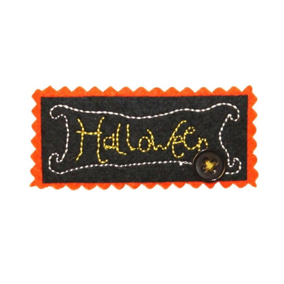 ID 0836B Halloween Sign Patch Decoration Buttons Embroidered Iron On Applique
